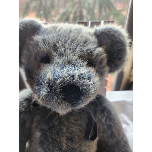 Vintage Benson Russ Plush Teddy Bear 18" Gray & Black Soft Toy - Picture 2 of 6